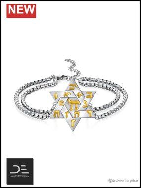 Star of David Chai Bracelet 925 Sterling Silver Jewish Jewelry Gift for Men